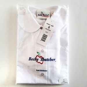 Becky Thatcher Girls White Long Sleeve Shirt